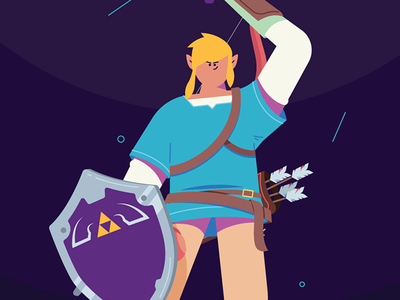 El Link breath of the wild characterdesign design flat illustration illustrator tloz
