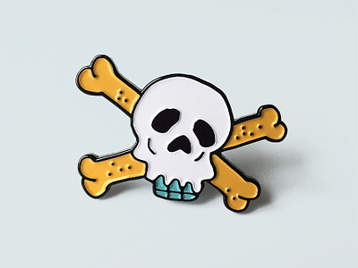 Skull and Crossbones cross enamel pin enamel pins hand drawn skeleton skull and crossbones soft enamel