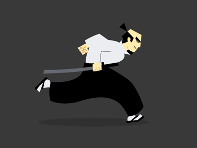 The Samurai - run cycle 🏃‍♂️ frame by frame gif japan run run cycle samurai short animation