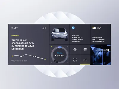 Car Dashboard Menu 3d automotive car navigation panel ui