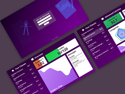 Gradebook app design illustration ui web website