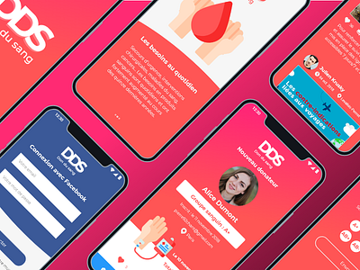 App DDS Don du sang adobe xd ux ui design