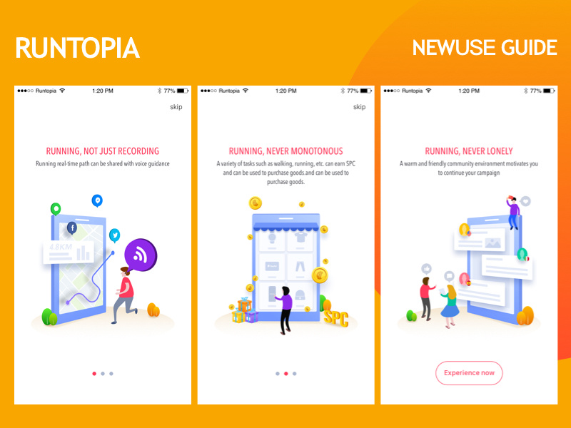 Runtopia newuse guide by leizhou on Dribbble