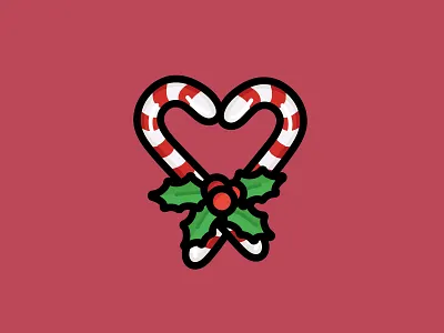Love Xmas candies candy christmas christmas candy design drawing elegant green icon illustration logo mistletoe red red and white stickers sugar sugar stick vector xmas