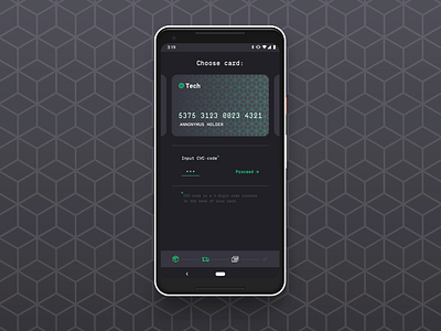 Card Checkout android checkout dailyui dark theme payment secure stealth ui ux uxui