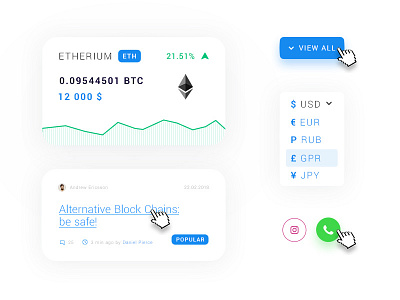 Cryptocurrency UI crypto cryptocurrency currency design exchange ico interface token ui ux web