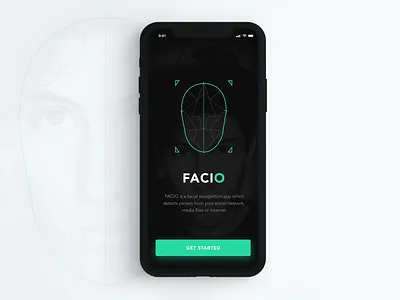 Facial Recognition App Concept ai app concept facial recognition mobile app design photoshop vector