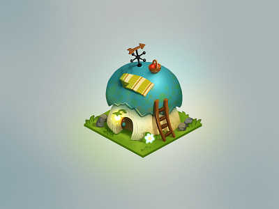 Mushroom House 1 game art home house mushroom