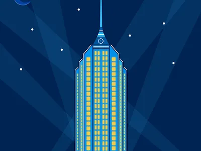 City that never sleeps architechture buildings city citylights cityscape design digital illustration lights moon night nightlife sky skyline vector vector art