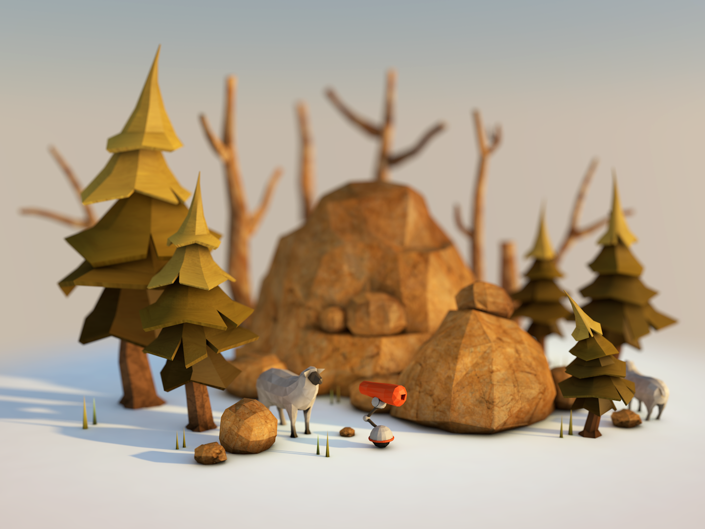 Example of Low Poly Scene