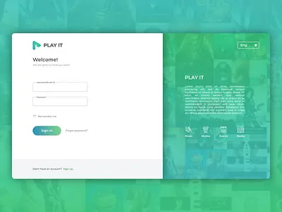 PLAY IT adobexd app branding design figma flat icon illustration login page ui uidesign uiuxdesign user center design userexperience userinterface userinterfacedesign ux uxdesign web website