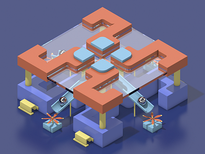 Little loop frame 3d 3d art cinema 4d design motion motion graphics pinball