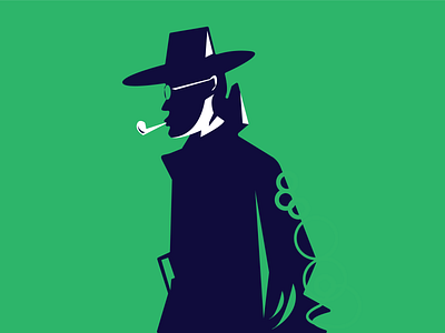 Illustration detective dr strange dr who dribbble green illustration