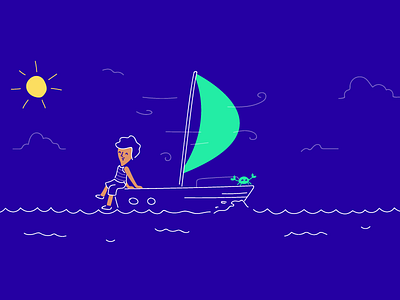 Scratch #4 boat character crab finance illustration scratch
