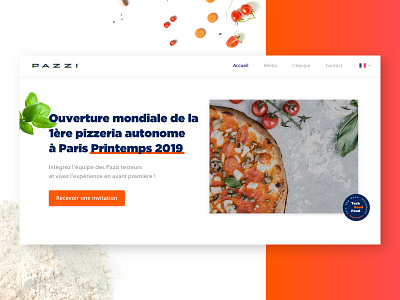 Pazzi Landing Page food foodtech landingpage paris2019 pazzi pizza techfood techforgood techgood