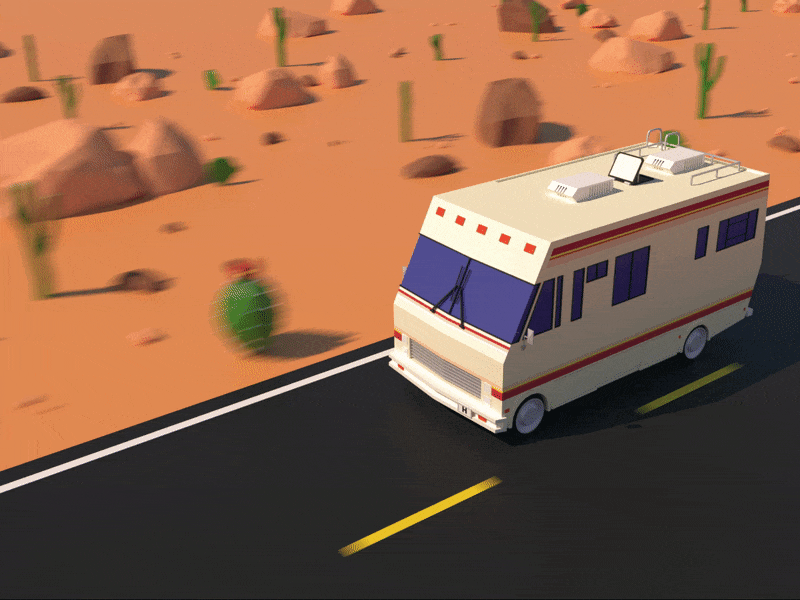 Breaking Bad Animation 3d animation 3d art 3d artist 3dsmax animation breakingbad cgart design lowpoly lowpolyart minimalism motion animation