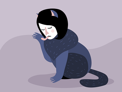 Sphinx cat cat lady design girl illustration sketch sphinx vector