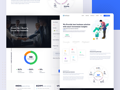 Investor Landing page clean design clients graphics illustration investor investors landingpage vector webpage website