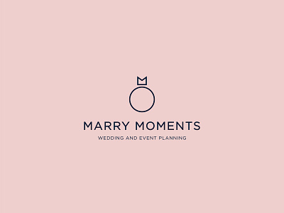 Marry Moments brand branding identity logo logomark logotype minimal typography wedding