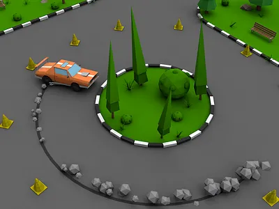 How To Drift A Car!? 3 d 3d 3d art c4d lowpoly lowpolyart render