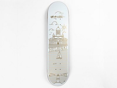 Skateboard Helsinki art artwork colours design graphic design handlettering helsinki illustration lettering line illustration screenprint skateboard skateboard graphics skateboarddesign vector artwork vectordesign