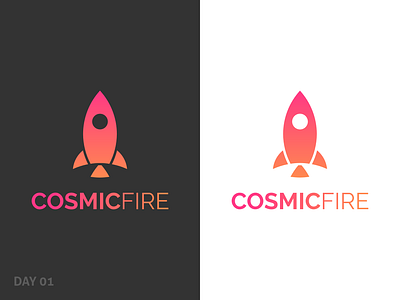 01 - Rocket Logo cosmic dailylogo dailylogochallenge design gradient gradient color icon logo logo design logofolio minimal rocket rocket logo simple space
