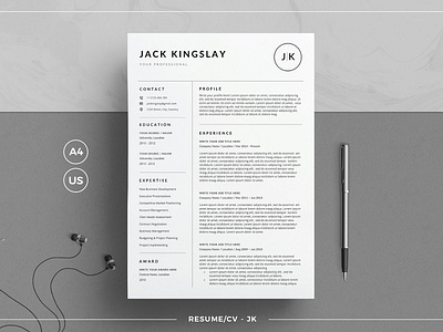 Resume/CV - JK clean clean resume creative resume curriculum vitae cv cv resume cv tempate cv template minimal minimal resume modern modern cv modern resume professional professional resume resume resume template resume templates template word template