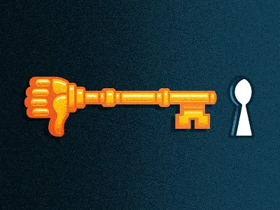 Rejection Is Key hand key keyhole open saxton horne thumbs down