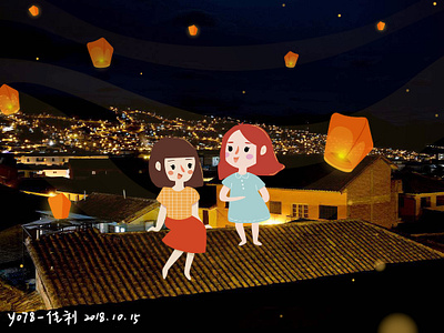 The girls on the roof design girl kong light night roof