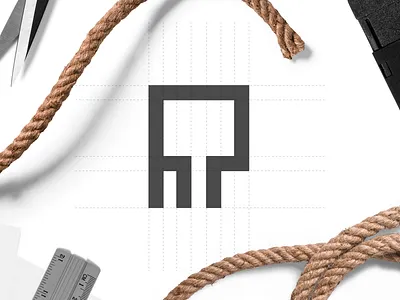 R Letter building design geometic house icon letter r logo real estate rope