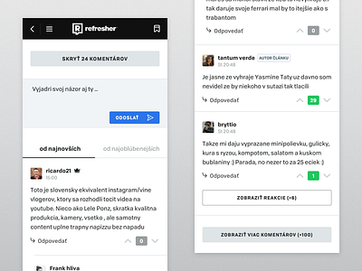 refresher discussion mobile clean comments discussion magazine minimal refresher ui