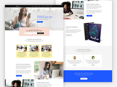 iCoach - A premium landing page template business landing page coaching creative creative landing page design homepage landing page modern motivation one page template responsive template training wordpress