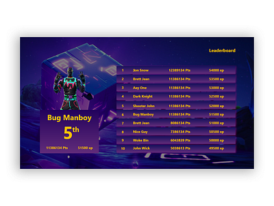 Leaderboard daily ui dailyui design game app game art games ui ui design ux design video games videogames