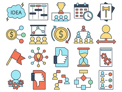 Project Management Vector Freebie Icon Set free freebie graphics icons project management typography vector