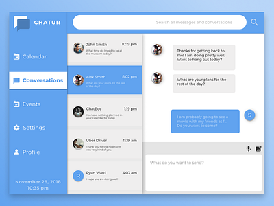 Direct Messaging - Daily UI 013 chat chat app daily 100 daily 100 challenge dailyui dash board messaging messaging app