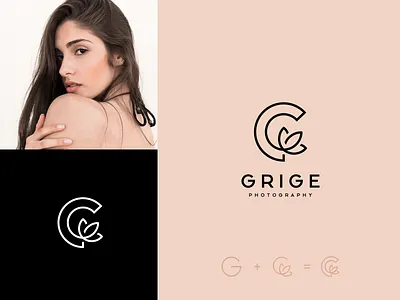 Photographer logotype beauty branding design fashion girl graphic design identity logo logo design logomark logotype minimal peach photographer photographer logo pink simple symbol typography vector