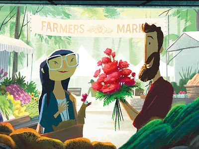 Portland Farmer's Market adart color design environment design illustration production design set set design