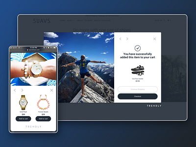 Trendly Brand Website Showcase add to cart influencer marketing modal design shopping modal shopping website trendly user generated content website carousel website modal