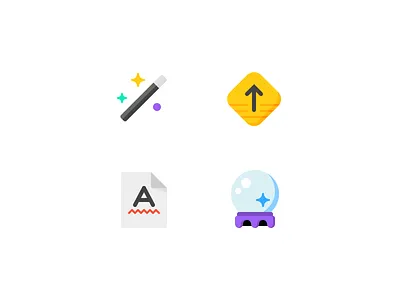 ✨⬆️🅰️🔮 arrow crystal ball icons illustration magic wand spellcheck swiftype