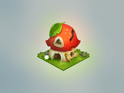 Mushroom House 2 game art home mushroom