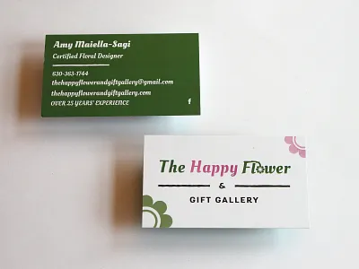 Business Cards business cards designer florist flower green happy pink print design silk sola wood