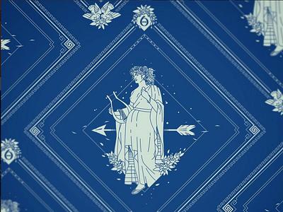 Erato Bandana Design 9 muses accessories apparel bandana beauty design erato fashion greek helen oldham illustration illustrator kickstarter kickstarter campaign muse muses mythology poetry woman women