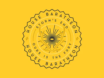 House Baratheon badge branding clean deer game of thrones gold lightning lines logo monoline royal typography