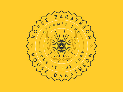 House Baratheon badge branding clean deer game of thrones gold lightning lines logo monoline royal typography