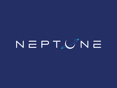 Neptune Logo Design blue design earth globes icon logo logotype moon neptune orbit planet ring space sphere star sun system tech typography uranus
