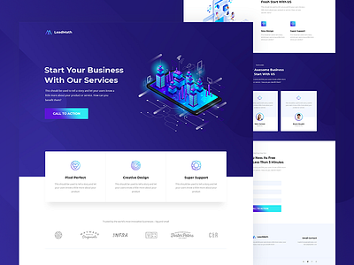 LeadMath - Lead Generation Landing Page Template conference crown debuts design ebook envato events gym illustrator landing landing page landingpage landscape law psd responsive themeforest travel unbounce web