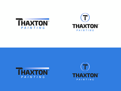 Thaxton Painting Final Logo branding contractor logo logo design paint roller painting