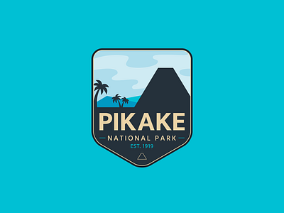 Logo Design Challenge (Day 20) - National Park (Pikake) badge logo design daily logo daily logo challenge freelance designer graphic design illustration logo design national park national park logo state park volcano