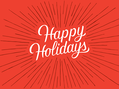 Happy Holidays Lettering custom design holiday card illustration lettering