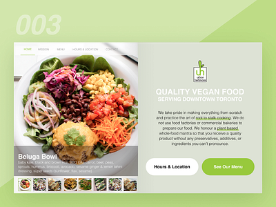 003 - Landing Page for Urban Herbivore dailyui dailyui 003 diner food landing page landing page design local store restaurant website landing page